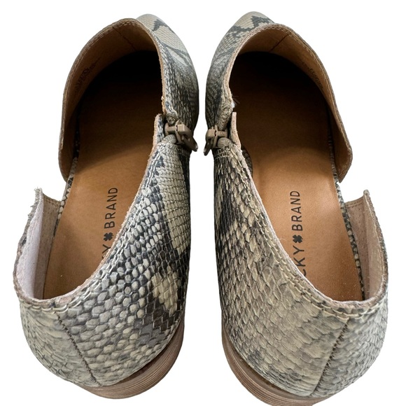 NWOT Lucky Brand Kenri Snakeskin Print Leather Booties Size 11M - Picture 11 of 16